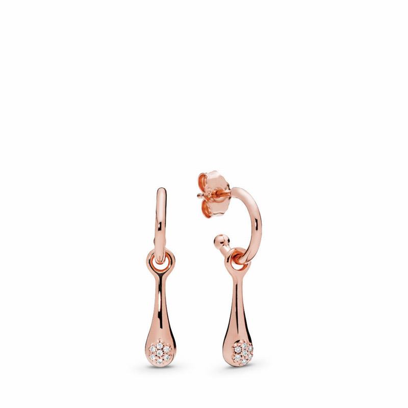 Pandora Rose™ Modern Lovepods™ Earrings - Pandora Rose/Cubic Zirconia - Canada | QY7872LH